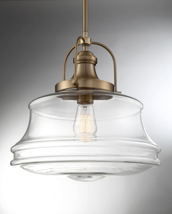 Pendant Nuvo 60-6757 Basel - 1 Light - Pendant Fixture - Burnished Brass Finish with Clear Glass Nuvo
