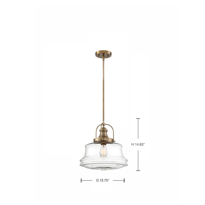 Pendant Nuvo 60-6757 Basel - 1 Light - Pendant Fixture - Burnished Brass Finish with Clear Glass Nuvo
