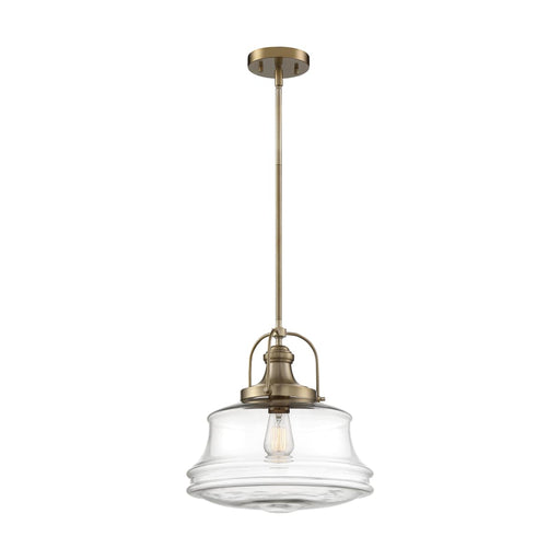 Pendant Nuvo 60-6757 Basel - 1 Light - Pendant Fixture - Burnished Brass Finish with Clear Glass Nuvo