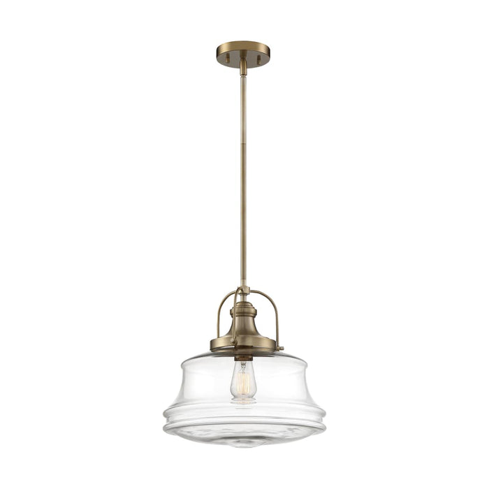Pendant Nuvo 60-6757 Basel - 1 Light - Pendant Fixture - Burnished Brass Finish with Clear Glass Nuvo