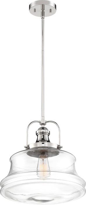 Pendant Nuvo 60-6758 Basel - 1 Light - Pendant Fixture - Polished Nickel Finish with Clear Glass Nuvo