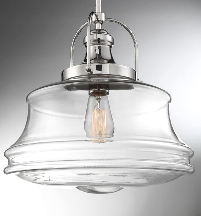 Pendant Nuvo 60-6758 Basel - 1 Light - Pendant Fixture - Polished Nickel Finish with Clear Glass Nuvo