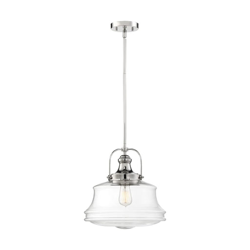 Pendant Nuvo 60-6758 Basel - 1 Light - Pendant Fixture - Polished Nickel Finish with Clear Glass Nuvo
