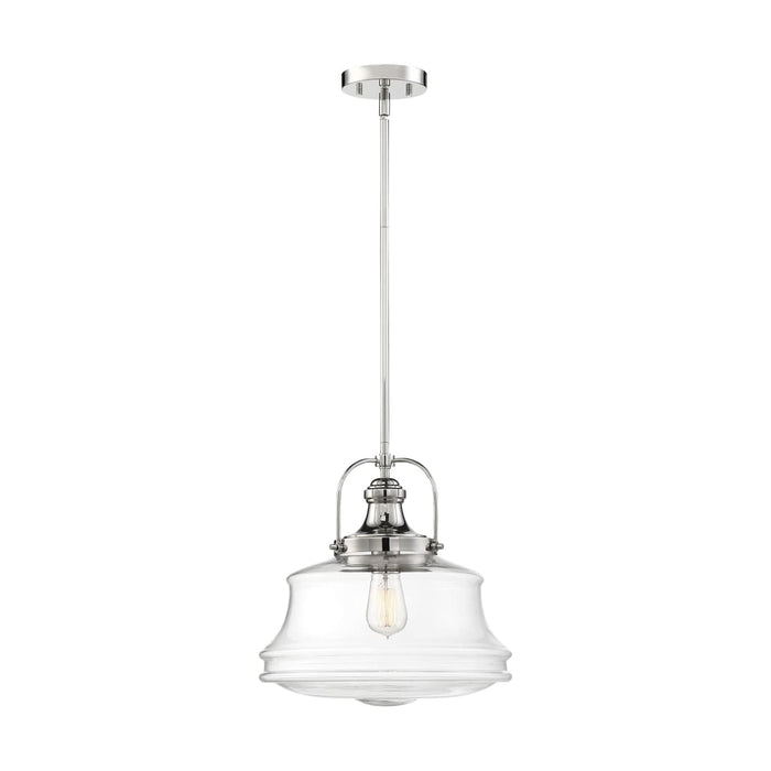 Pendant Nuvo 60-6758 Basel - 1 Light - Pendant Fixture - Polished Nickel Finish with Clear Glass Nuvo