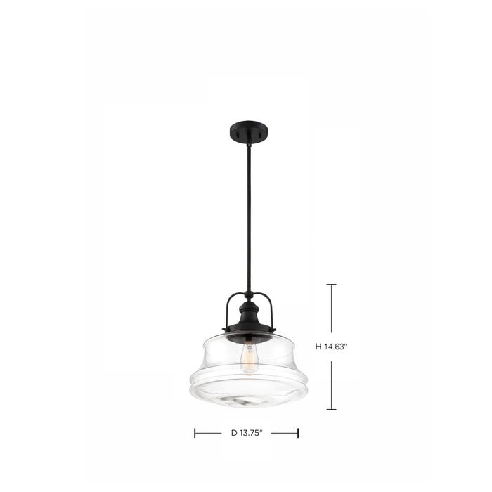 Pendant Nuvo 60-6759 Basel - 1 Light - Pendant Fixture - Aged Bronze Finish with Clear Glass Nuvo