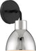 Vanity Nuvo 60-6771 Sloan - 1 Light - Vanity - Matte Black Finish with Polished Nickel Shade Nuvo