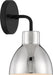 Vanity Nuvo 60-6771 Sloan - 1 Light - Vanity - Matte Black Finish with Polished Nickel Shade Nuvo