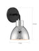 Vanity Nuvo 60-6771 Sloan - 1 Light - Vanity - Matte Black Finish with Polished Nickel Shade Nuvo