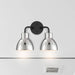 Vanity Nuvo 60-6772 Sloan - 2 Light - Vanity - Matte Black Finish with Polished Nickel Shade Nuvo