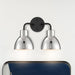 Vanity Nuvo 60-6772 Sloan - 2 Light - Vanity - Matte Black Finish with Polished Nickel Shade Nuvo