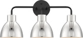 Vanity Nuvo 60-6773 Sloan - 3 Light - Vanity - Matte Black Finish with Polished Nickel Shade Nuvo