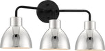 Vanity Nuvo 60-6773 Sloan - 3 Light - Vanity - Matte Black Finish with Polished Nickel Shade Nuvo