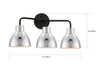 Vanity Nuvo 60-6773 Sloan - 3 Light - Vanity - Matte Black Finish with Polished Nickel Shade Nuvo