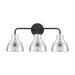Vanity Nuvo 60-6773 Sloan - 3 Light - Vanity - Matte Black Finish with Polished Nickel Shade Nuvo