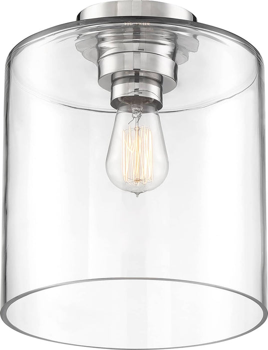 Semi Flush Nuvo 60-6778 Chantecleer - 1 Light - Semi-Flush Fixture - Polished Nickel Finish with Clear Glass Nuvo