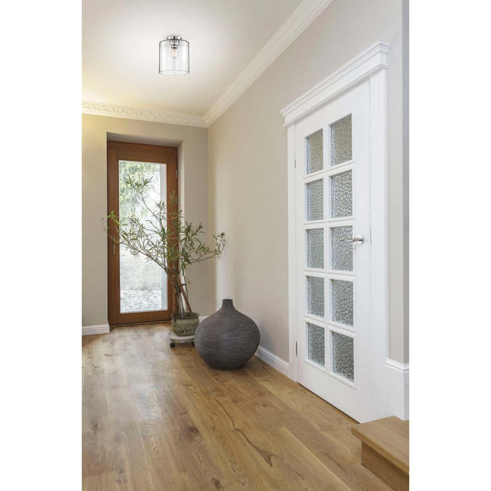 Semi Flush Nuvo 60-6778 Chantecleer - 1 Light - Semi-Flush Fixture - Polished Nickel Finish with Clear Glass Nuvo