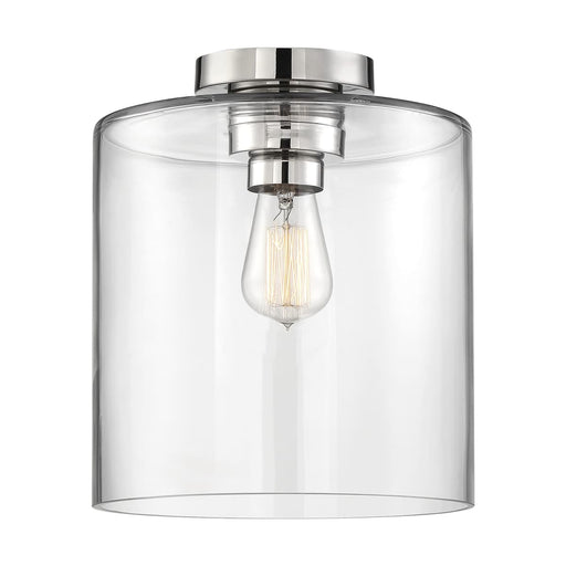 Semi Flush Nuvo 60-6778 Chantecleer - 1 Light - Semi-Flush Fixture - Polished Nickel Finish with Clear Glass Nuvo