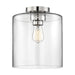 Semi Flush Nuvo 60-6778 Chantecleer - 1 Light - Semi-Flush Fixture - Polished Nickel Finish with Clear Glass Nuvo