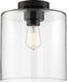 Semi Flush Nuvo 60-6779 Chantecleer - 1 Light - Semi-Flush Fixture - Matte Black Finish with Clear Glass Nuvo