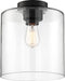 Semi Flush Nuvo 60-6779 Chantecleer - 1 Light - Semi-Flush Fixture - Matte Black Finish with Clear Glass Nuvo