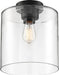 Semi Flush Nuvo 60-6779 Chantecleer - 1 Light - Semi-Flush Fixture - Matte Black Finish with Clear Glass Nuvo