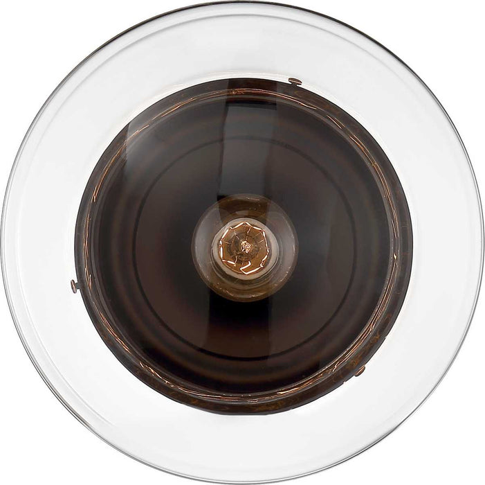 Semi Flush Nuvo 60-6779 Chantecleer - 1 Light - Semi-Flush Fixture - Matte Black Finish with Clear Glass Nuvo