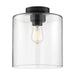 Semi Flush Nuvo 60-6779 Chantecleer - 1 Light - Semi-Flush Fixture - Matte Black Finish with Clear Glass Nuvo