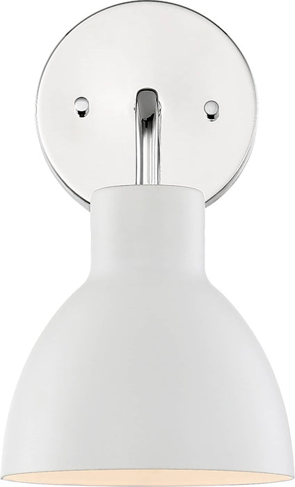 Vanity Nuvo 60-6781 Sloan - 1 Light - Vanity - Polished Nickel Finish with Matte White Shade Nuvo
