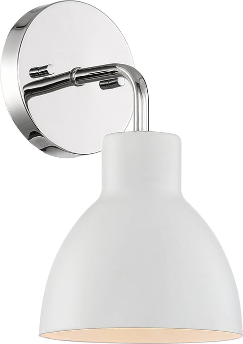 Vanity Nuvo 60-6781 Sloan - 1 Light - Vanity - Polished Nickel Finish with Matte White Shade Nuvo
