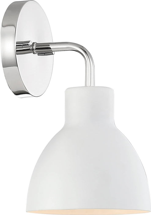 Vanity Nuvo 60-6781 Sloan - 1 Light - Vanity - Polished Nickel Finish with Matte White Shade Nuvo