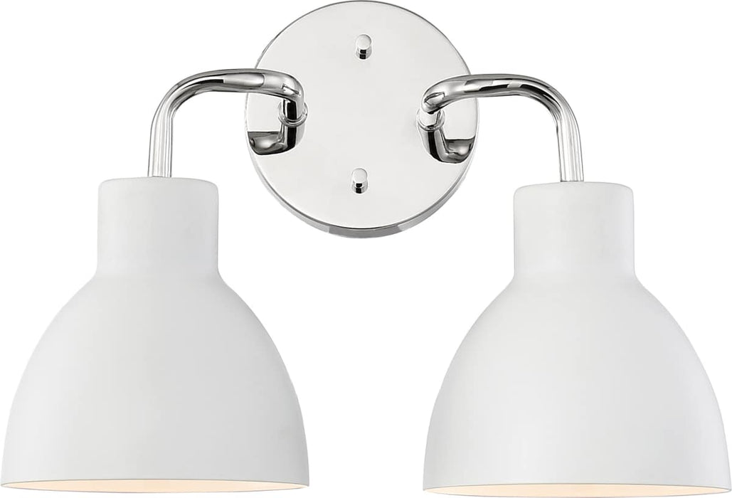 Vanity Nuvo 60-6782 Sloan - 2 Light - Vanity - Polished Nickel Finish with Matte White Shade Nuvo