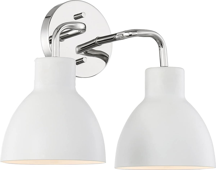 Vanity Nuvo 60-6782 Sloan - 2 Light - Vanity - Polished Nickel Finish with Matte White Shade Nuvo