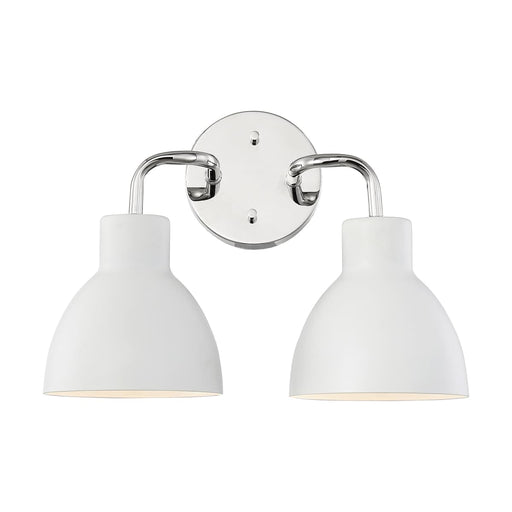 Vanity Nuvo 60-6782 Sloan - 2 Light - Vanity - Polished Nickel Finish with Matte White Shade Nuvo