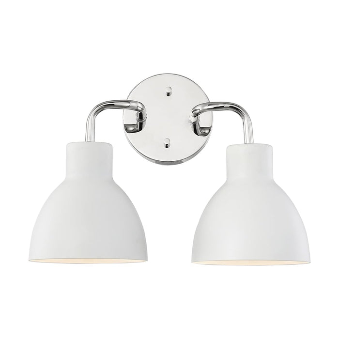 Vanity Nuvo 60-6782 Sloan - 2 Light - Vanity - Polished Nickel Finish with Matte White Shade Nuvo