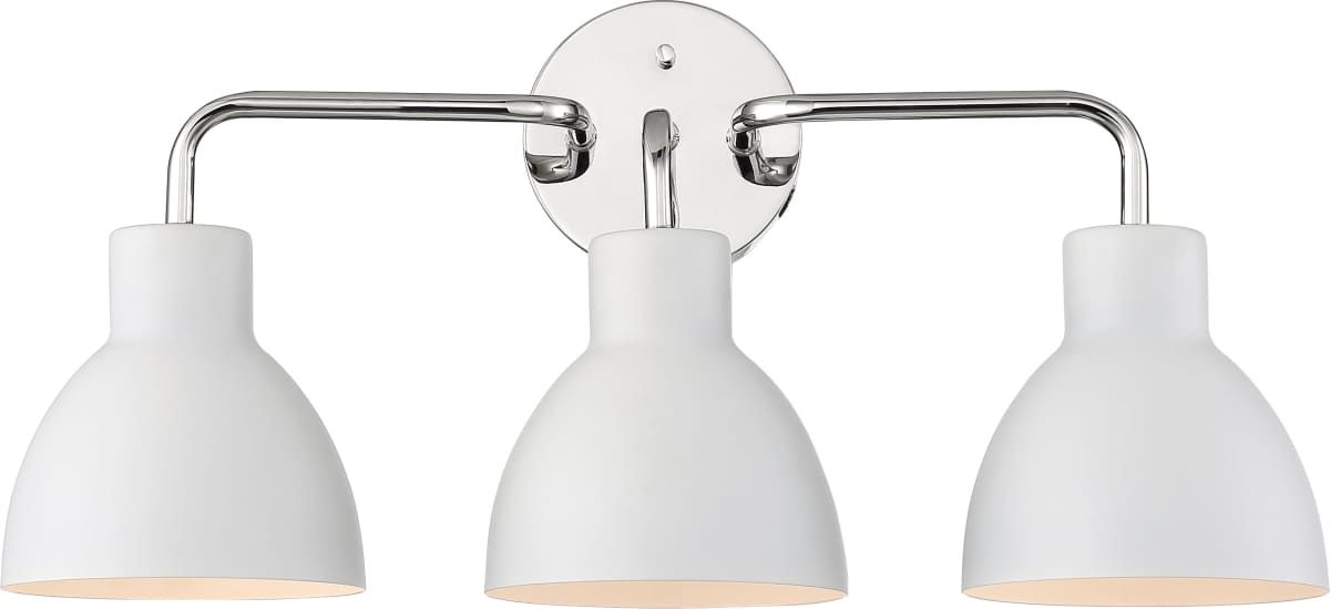 Vanity Nuvo 60-6783 Sloan - 3 Light - Vanity - Polished Nickel Finish with Matte White Shade Nuvo