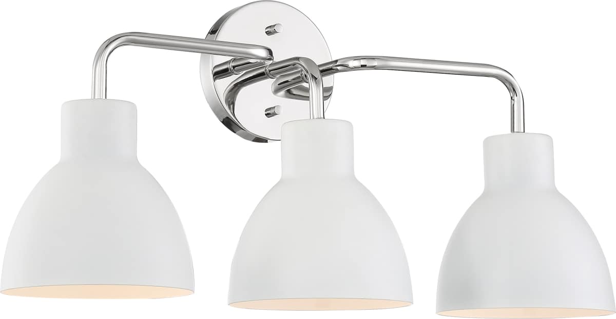 Vanity Nuvo 60-6783 Sloan - 3 Light - Vanity - Polished Nickel Finish with Matte White Shade Nuvo