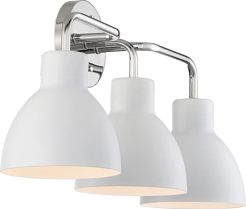 Vanity Nuvo 60-6783 Sloan - 3 Light - Vanity - Polished Nickel Finish with Matte White Shade Nuvo