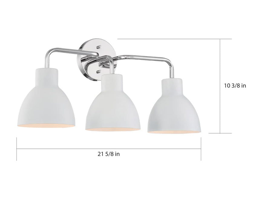 Vanity Nuvo 60-6783 Sloan - 3 Light - Vanity - Polished Nickel Finish with Matte White Shade Nuvo
