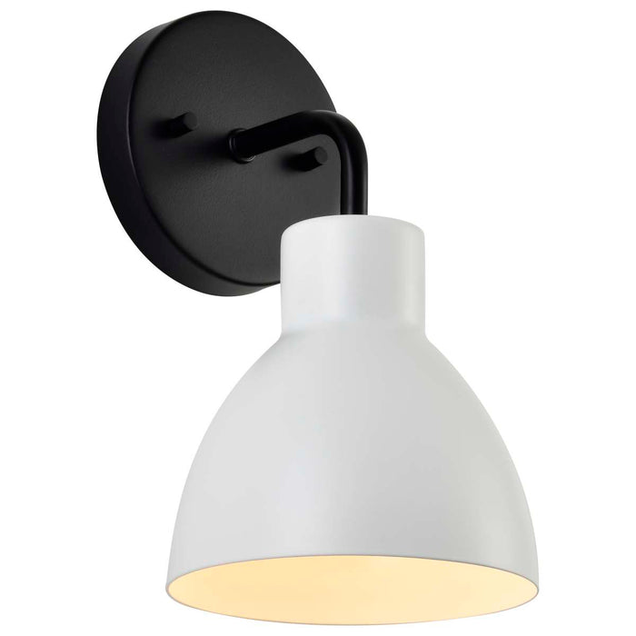 Vanity Nuvo 60-6784 Sloan - 1 Light - Vanity - Matte Black Finish with White Shade Nuvo