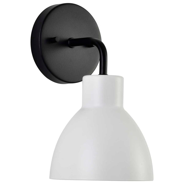 Vanity Nuvo 60-6784 Sloan - 1 Light - Vanity - Matte Black Finish with White Shade Nuvo