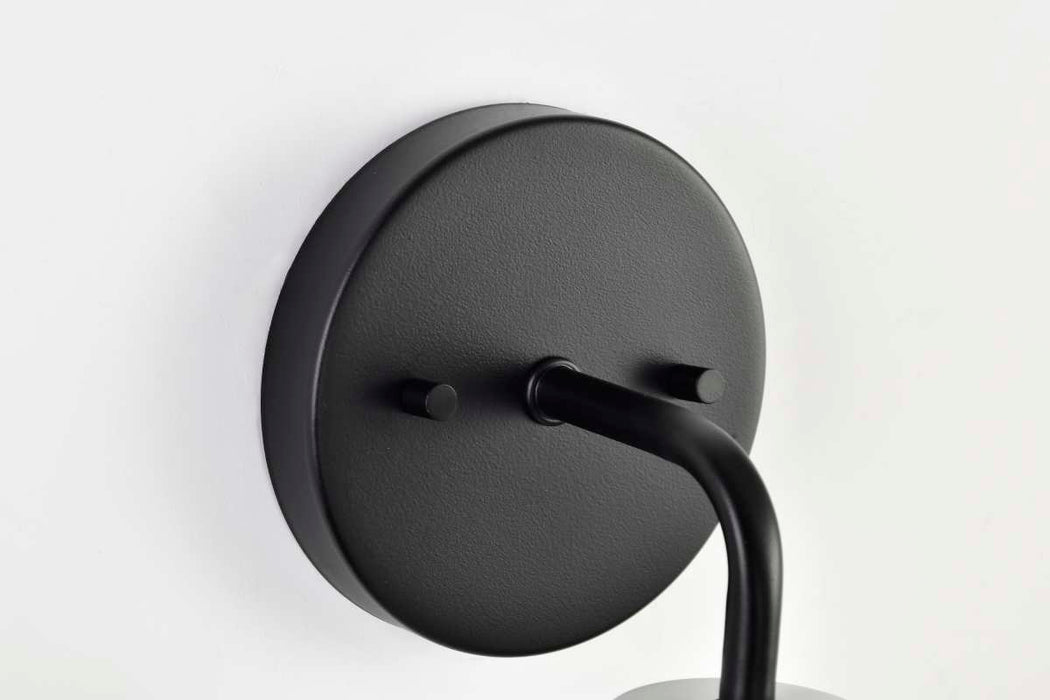Vanity Nuvo 60-6784 Sloan - 1 Light - Vanity - Matte Black Finish with White Shade Nuvo