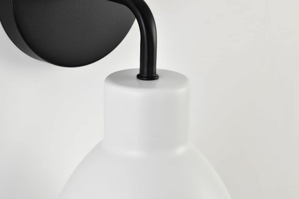 Vanity Nuvo 60-6784 Sloan - 1 Light - Vanity - Matte Black Finish with White Shade Nuvo