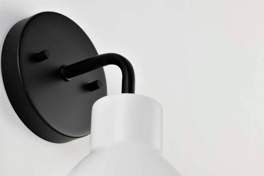 Vanity Nuvo 60-6784 Sloan - 1 Light - Vanity - Matte Black Finish with White Shade Nuvo