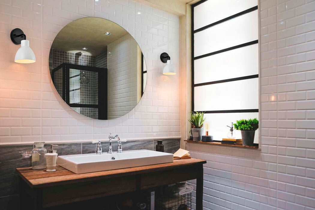 Vanity Nuvo 60-6784 Sloan - 1 Light - Vanity - Matte Black Finish with White Shade Nuvo