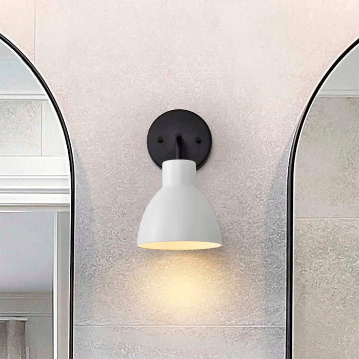 Vanity Nuvo 60-6784 Sloan - 1 Light - Vanity - Matte Black Finish with White Shade Nuvo