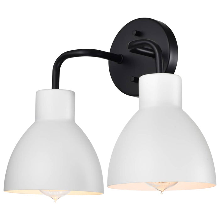 Vanity Nuvo 60-6785 Sloan - 2 Light - Vanity - Matte Black Finish with White Shade Nuvo
