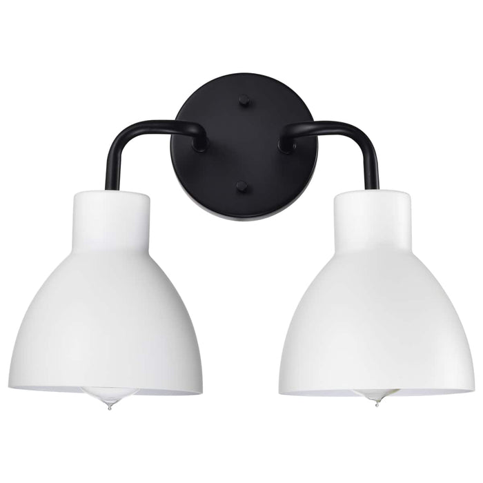 Vanity Nuvo 60-6785 Sloan - 2 Light - Vanity - Matte Black Finish with White Shade Nuvo