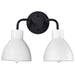 Vanity Nuvo 60-6785 Sloan - 2 Light - Vanity - Matte Black Finish with White Shade Nuvo