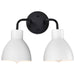 Vanity Nuvo 60-6785 Sloan - 2 Light - Vanity - Matte Black Finish with White Shade Nuvo