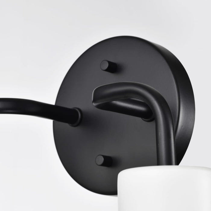 Vanity Nuvo 60-6785 Sloan - 2 Light - Vanity - Matte Black Finish with White Shade Nuvo
